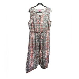 Woman Within sleeveless patterned long dress. Size 20W